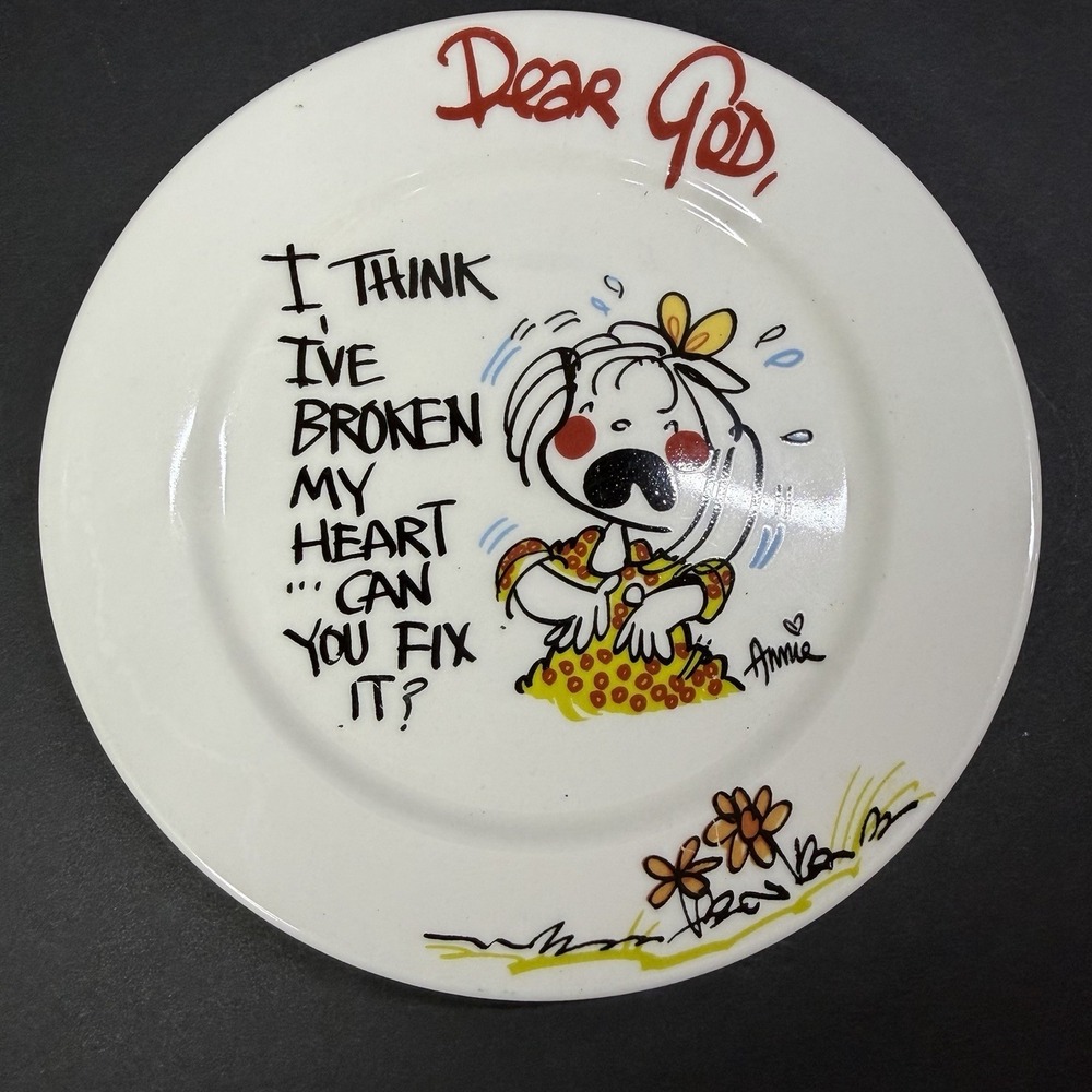 DEAR GOD 8" PLATE ROYAL NORFOLK "I THINK I'VE BROKEN MY HEART... CAN YOU FIX IT"